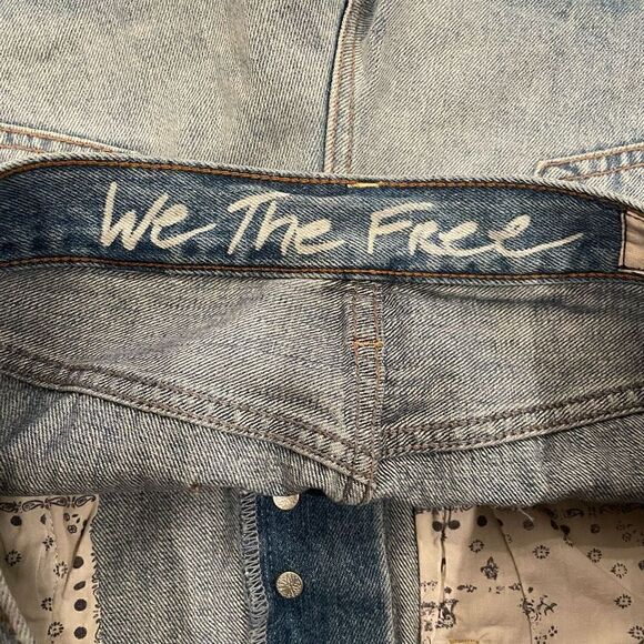Free People Distressed Denim Short Button Fly High Rise Size 28 Country Cowgirl - Picture 5 of 6